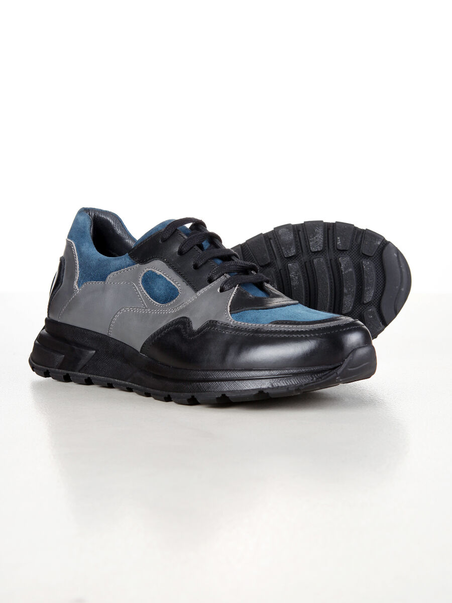 Grey Leather Sneaker - 4