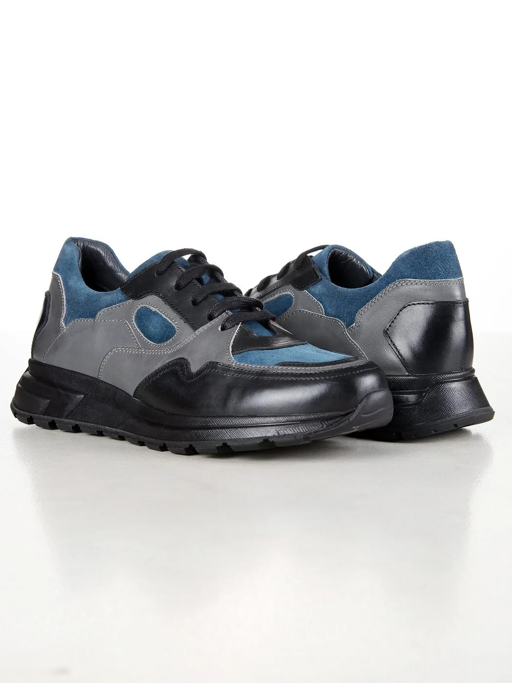 Grey Leather Sneaker - 3