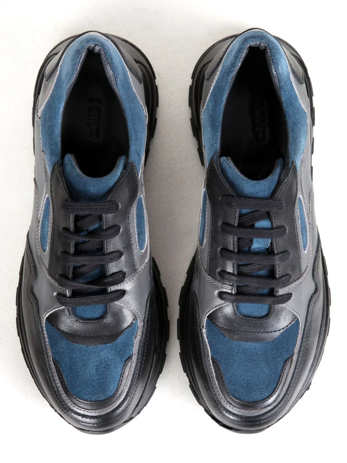 Grey Leather Sneaker - 5