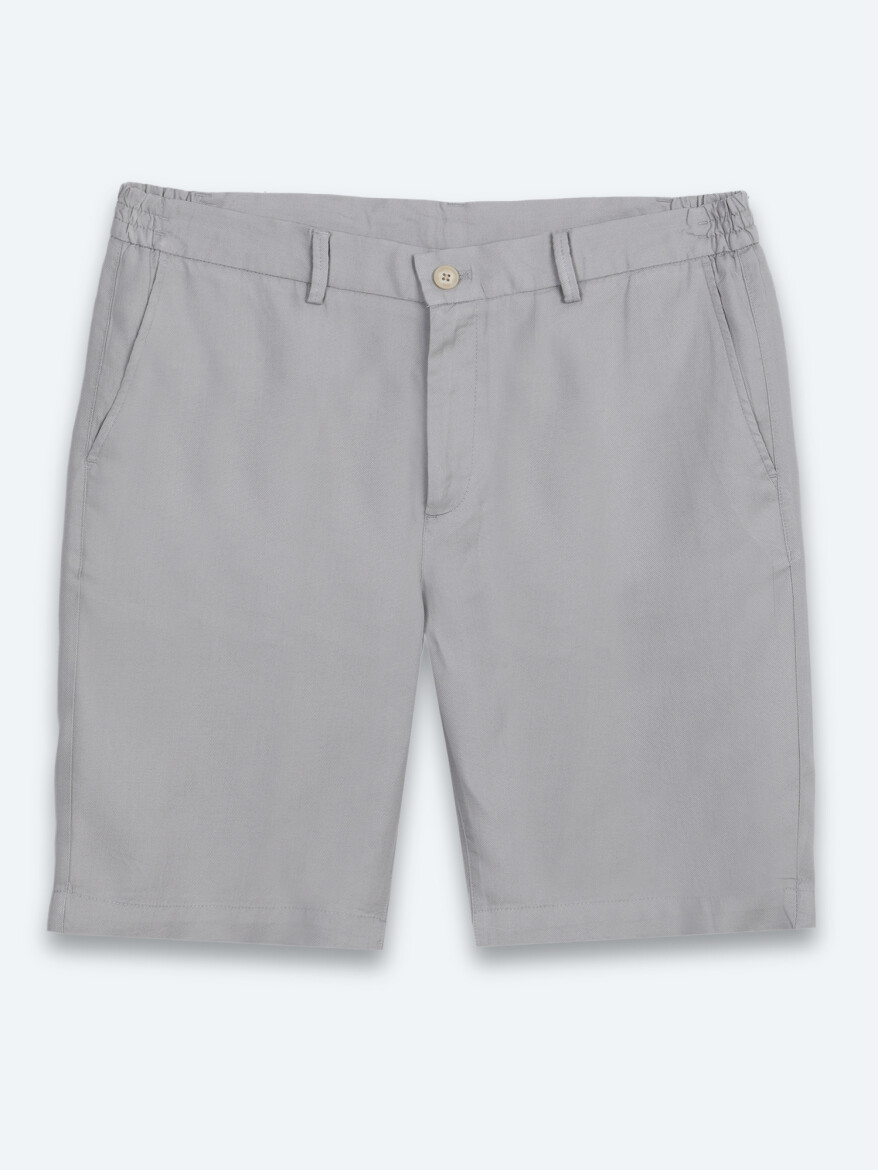 Grey Material Jogging Fit Casual Bermuda - 6