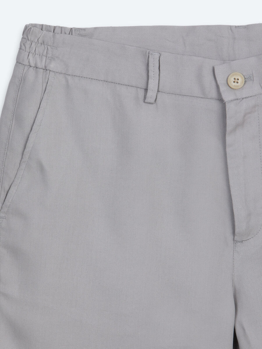 Grey Material Jogging Fit Casual Bermuda - 7