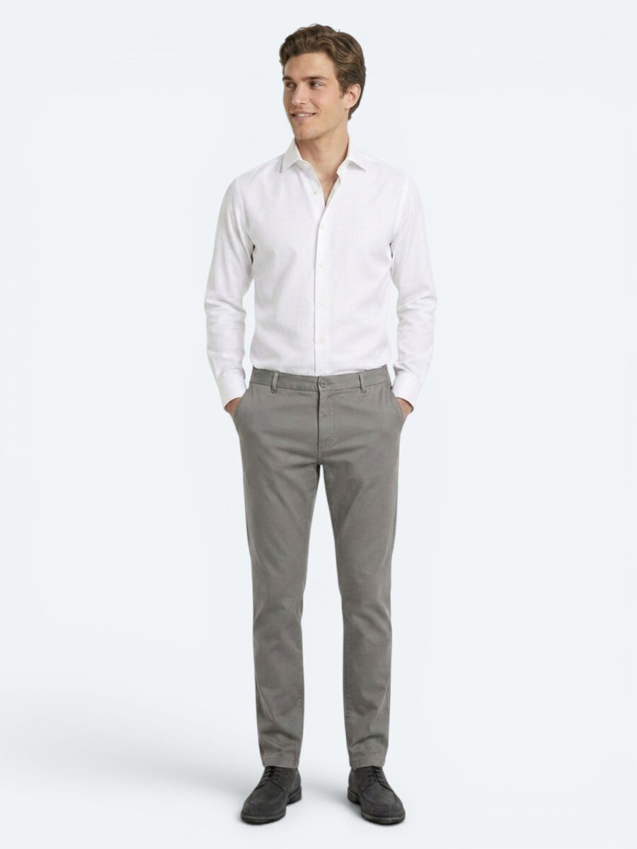 Grey Material Jogging Fit Casual Trousers - 1