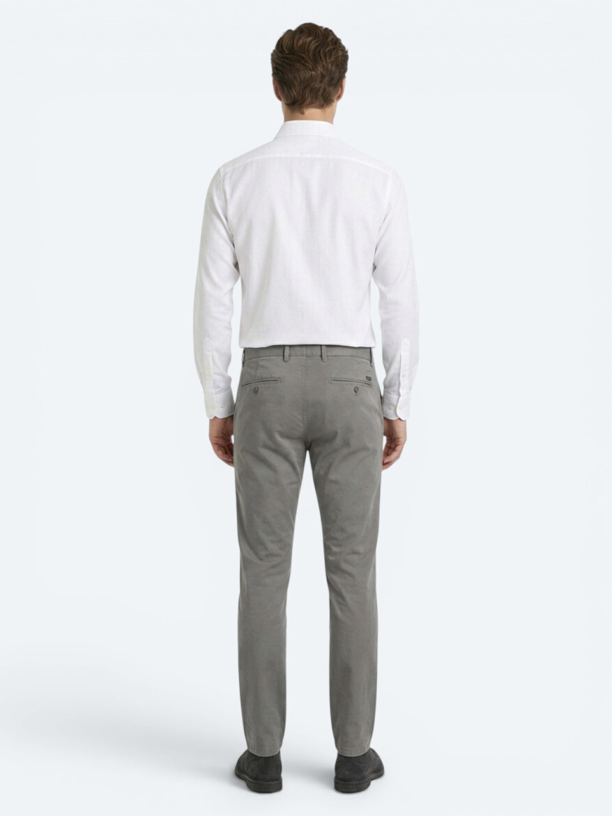 Grey Material Jogging Fit Casual Trousers - 5