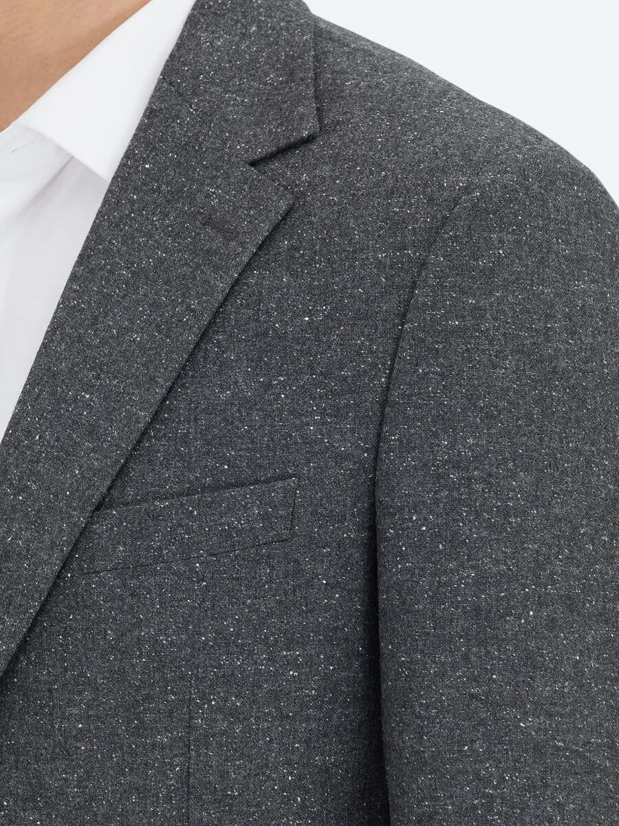 Grey Micro Modern Fit 100% Wool Jacket - 3