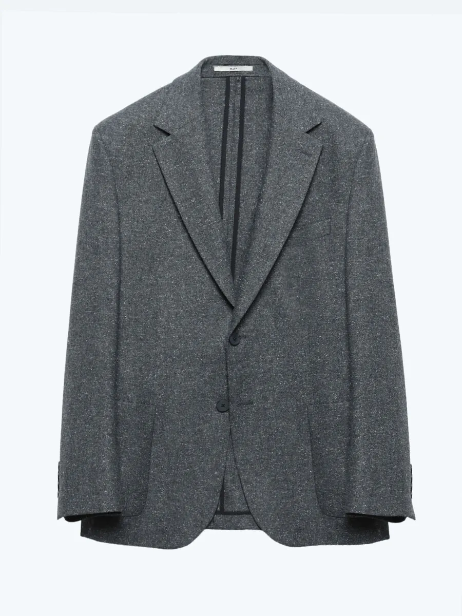 Grey Micro Modern Fit 100% Wool Jacket - 6