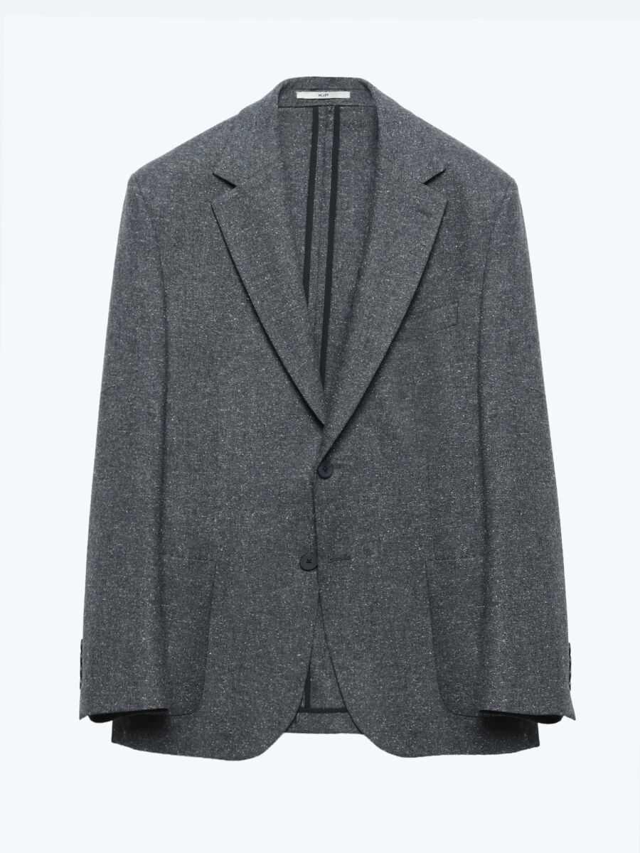 Grey Micro Modern Fit 100% Wool Jacket - 6