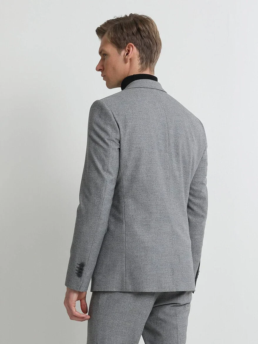 Grey Micro Modern Fit Suit - 4