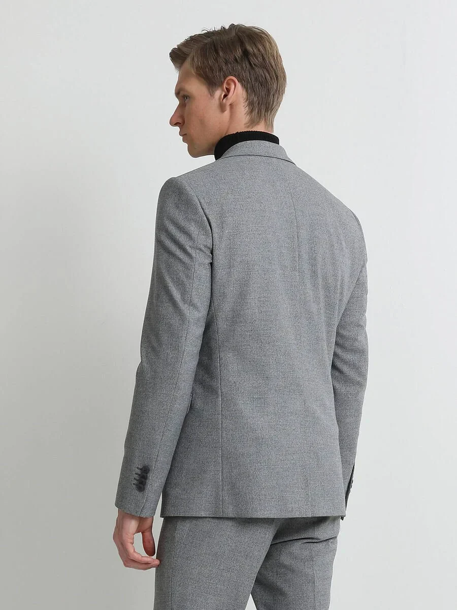 Grey Micro Modern Fit Suit - 4