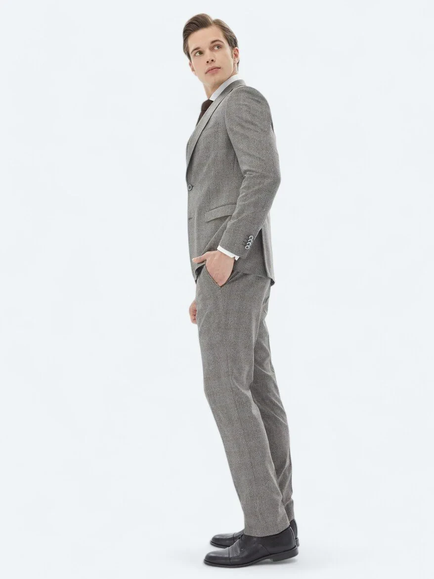 Grey Micro Modern Fit Suit - 3