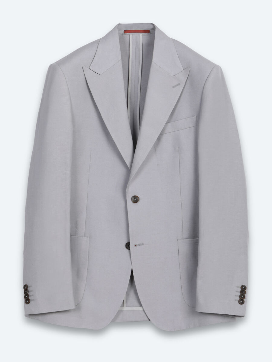Grey Modern Fit Linen Blended Suit - 5