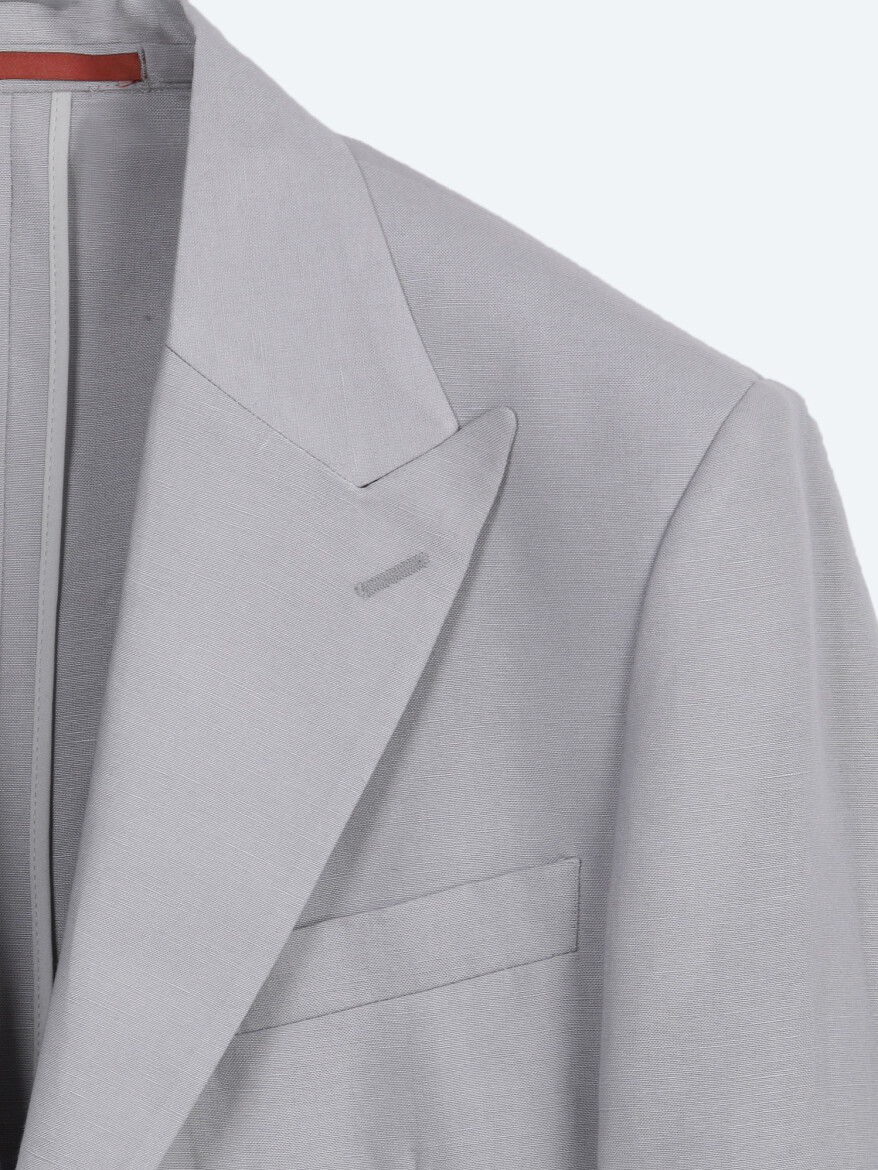 Grey Modern Fit Linen Blended Suit - 7