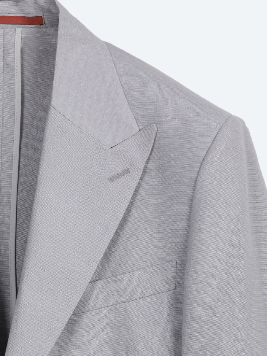 Grey Modern Fit Linen Blended Suit - 7