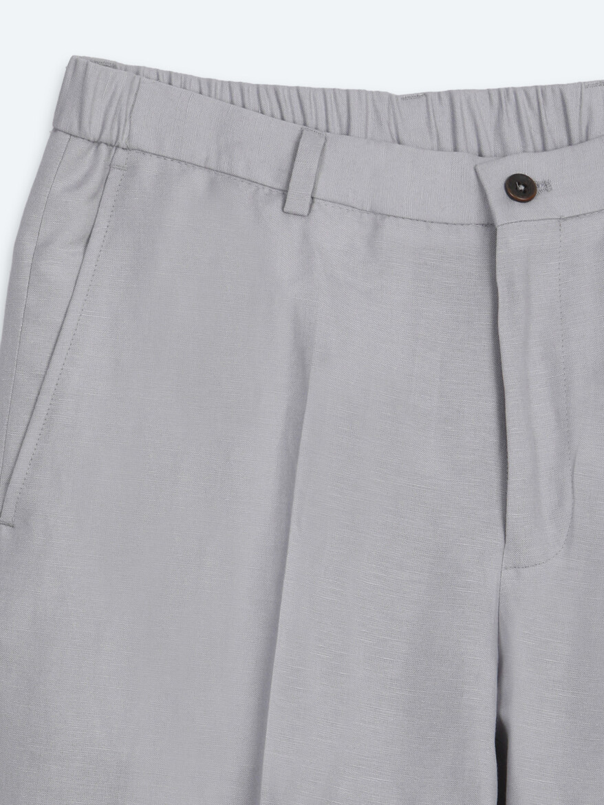 Grey Modern Fit Linen Blended Suit - 10