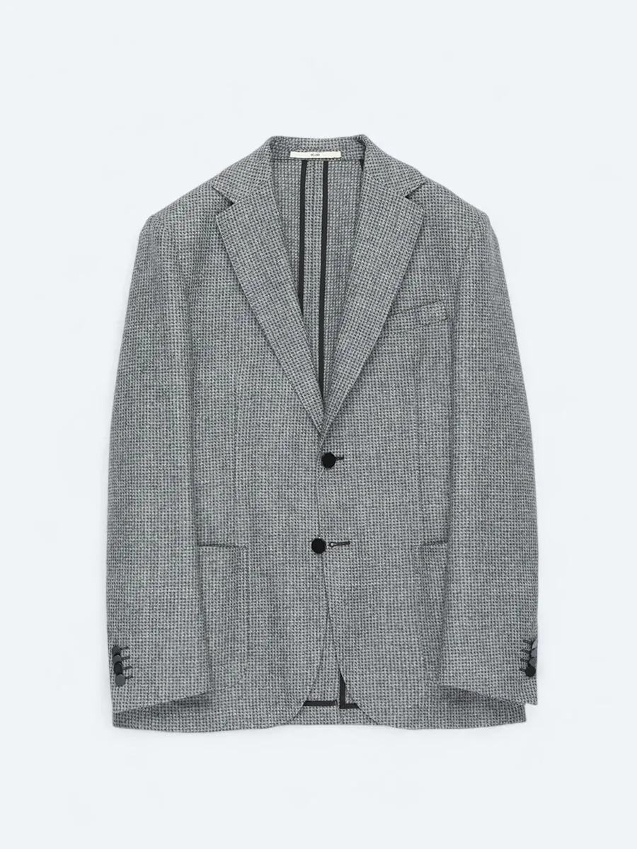 Grey Modern Fit Wool Blended Jacket - 7