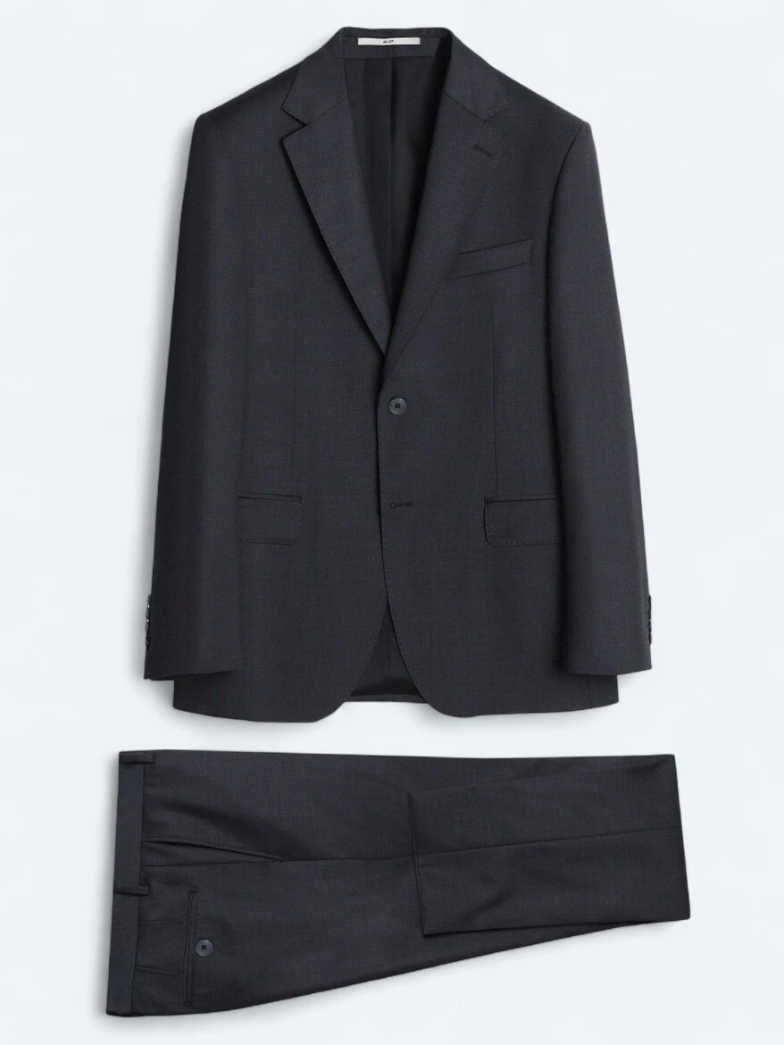 Grey Modern Fit Wool Blended Suit - 5