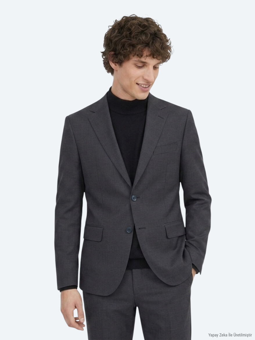 Grey Modern Fit Wool Blended Suit - 4
