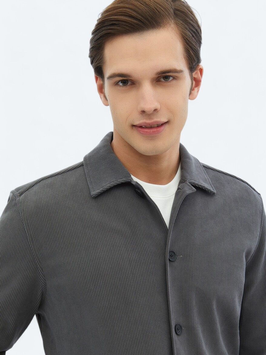 Grey Overshirt - 5