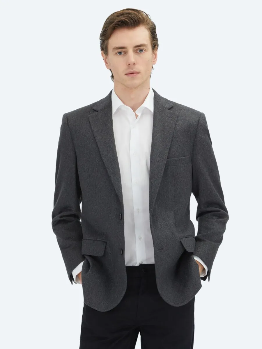 Grey Patterned 100% Cashmire Jacket - 1