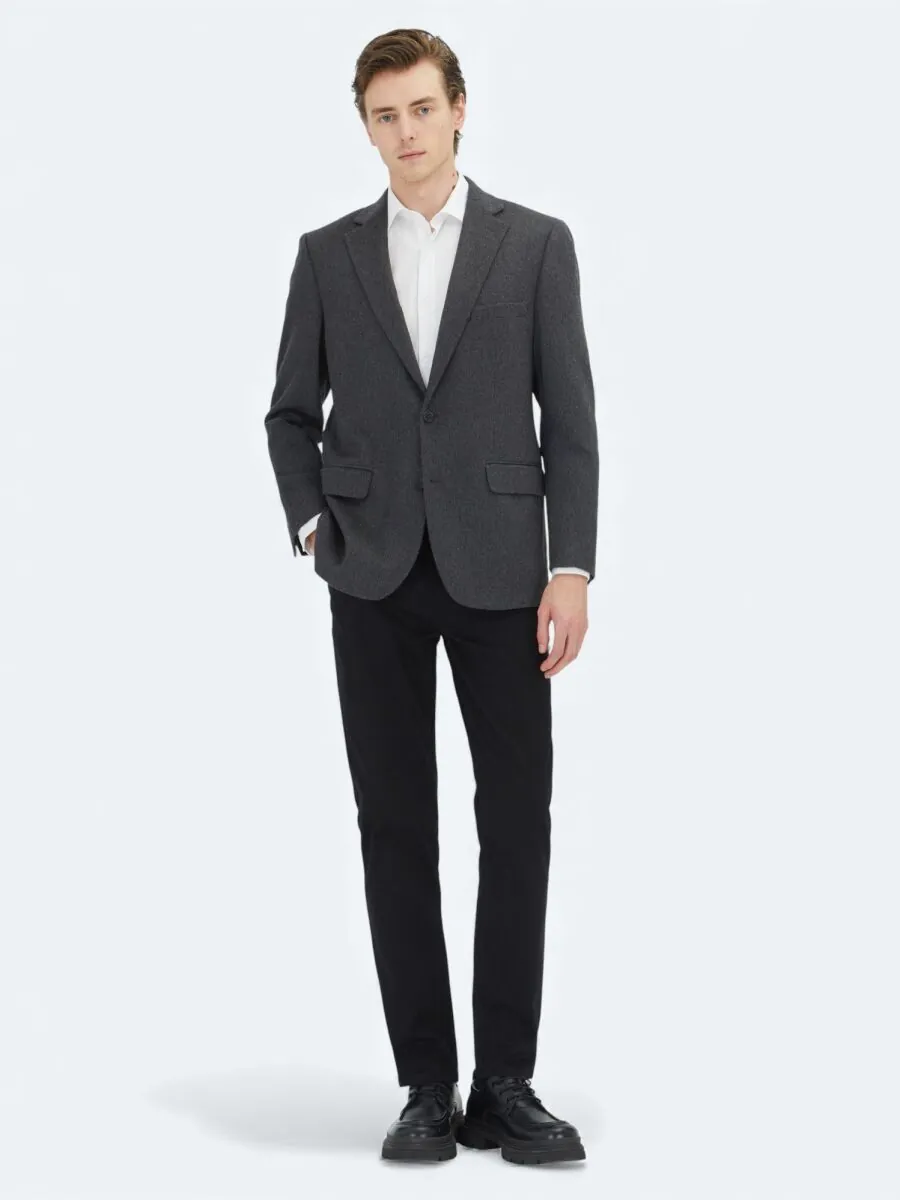 Grey Patterned 100% Cashmire Jacket - 2