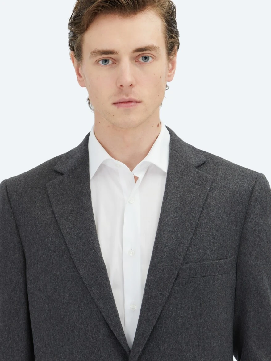 Grey Patterned 100% Cashmire Jacket - 3