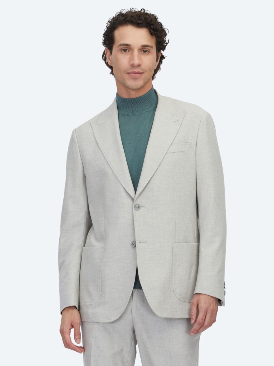 Grey Patterned Comfort Fit Suit - KİP