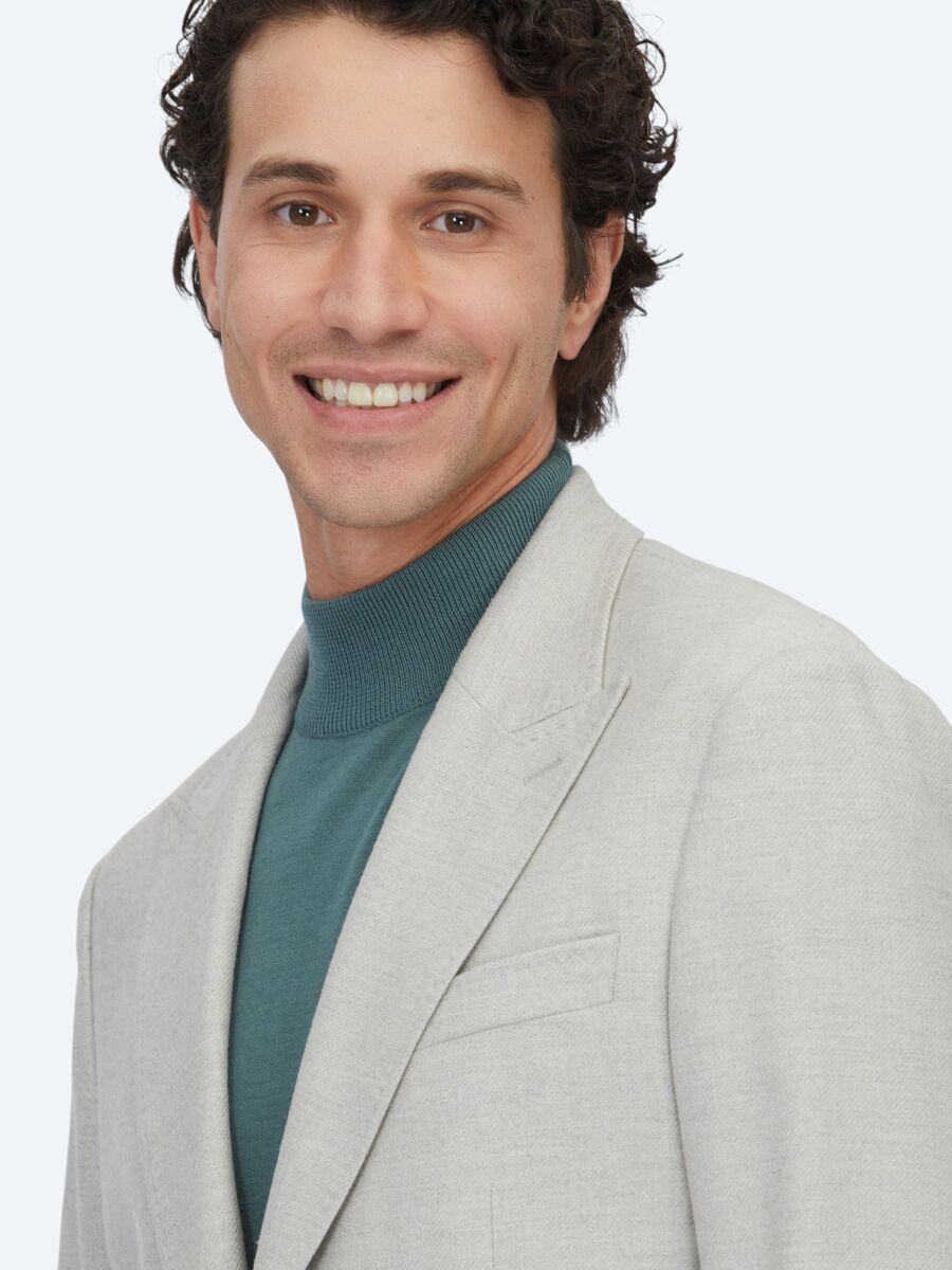 Grey Patterned Comfort Fit Suit - 3