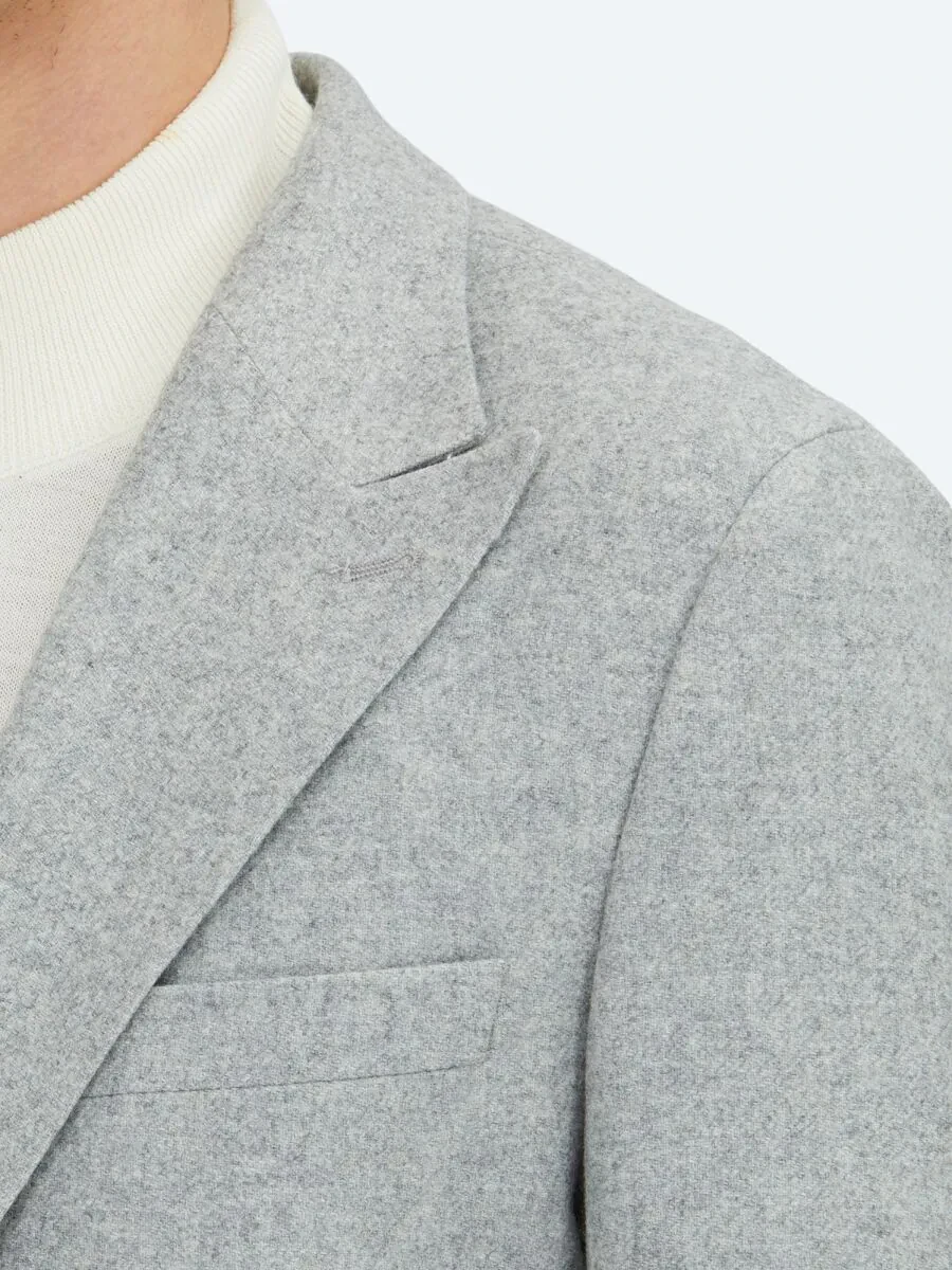 Grey Patterned Modern Fit Wool Blended Jacket - 4