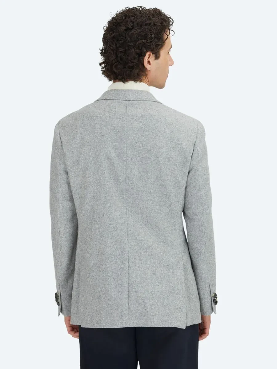 Grey Patterned Modern Fit Wool Blended Jacket - 5