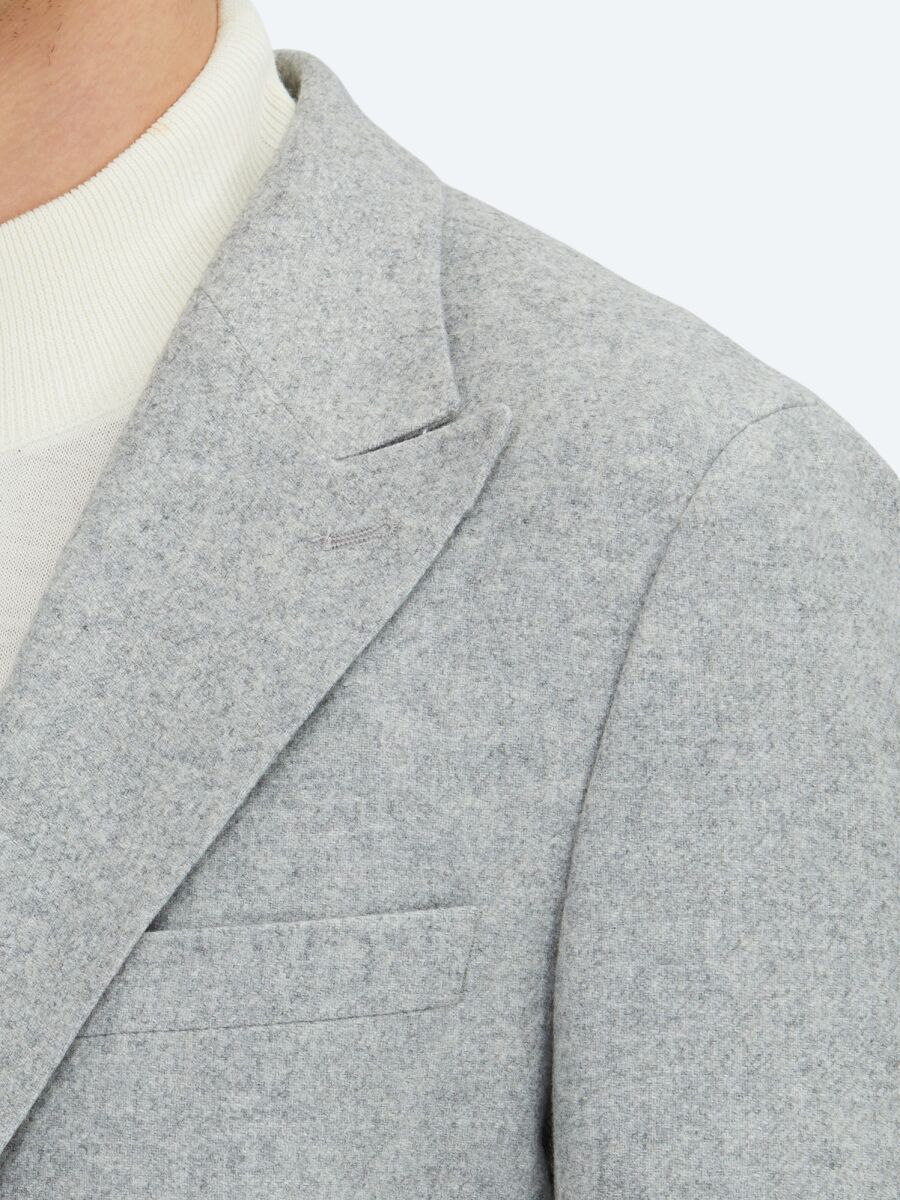 Grey Patterned Modern Fit Wool Blended Jacket - 4