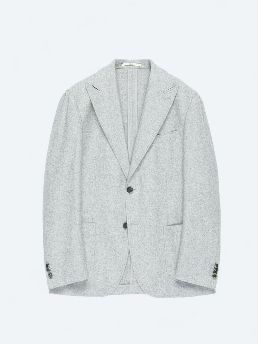 Grey Patterned Modern Fit Wool Blended Jacket - 6
