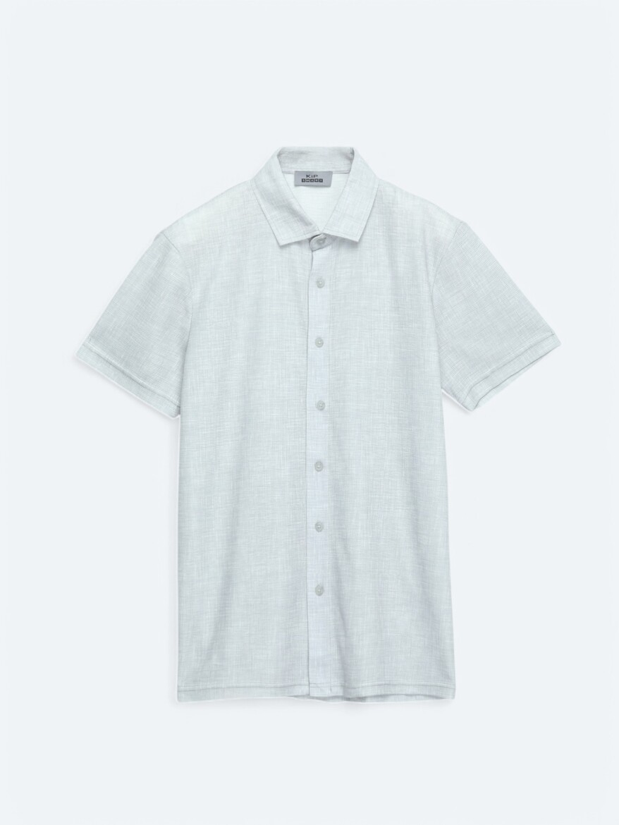 Grey Patterned Regular Fit Knitting Casual Shirt - 6