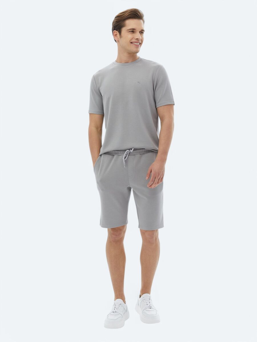 Grey Plain Crew Neck T-Shirt - 5