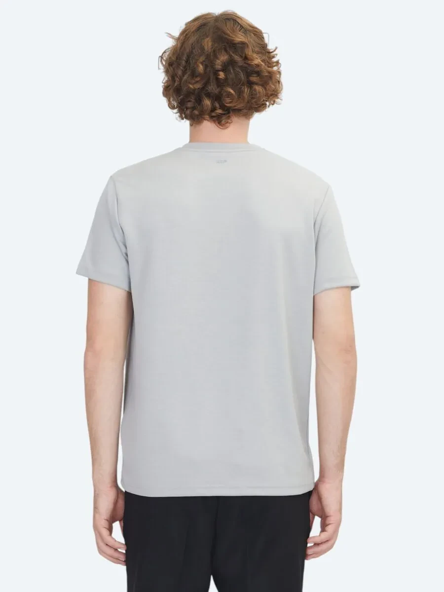 Grey Plain Crew Neck T-Shirt - 4