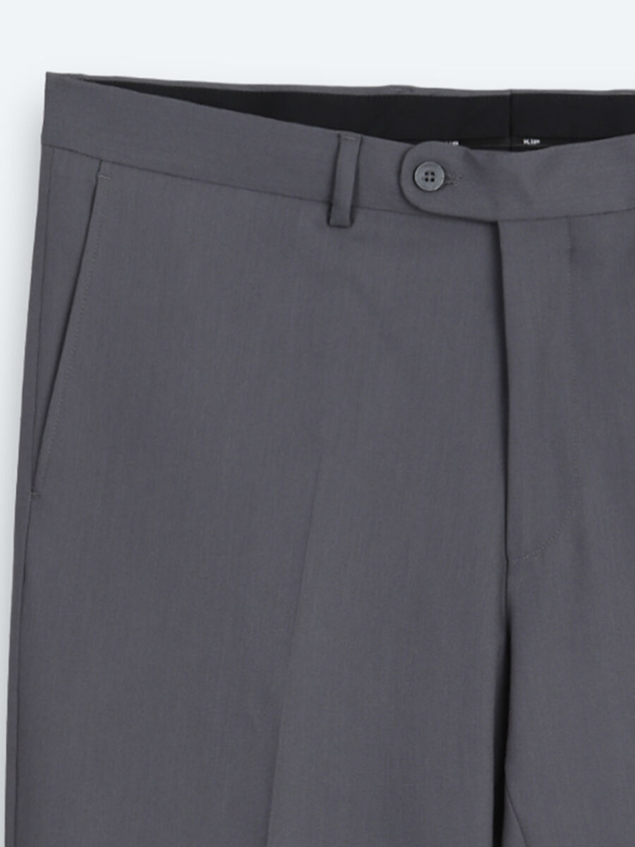 Grey Plain Modern Fit Suit - 11