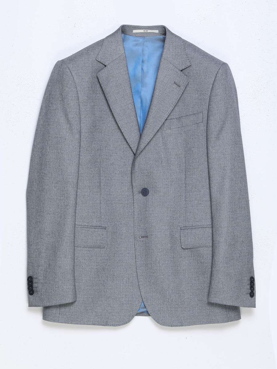 Grey Plain Modern Fit Suit - 6