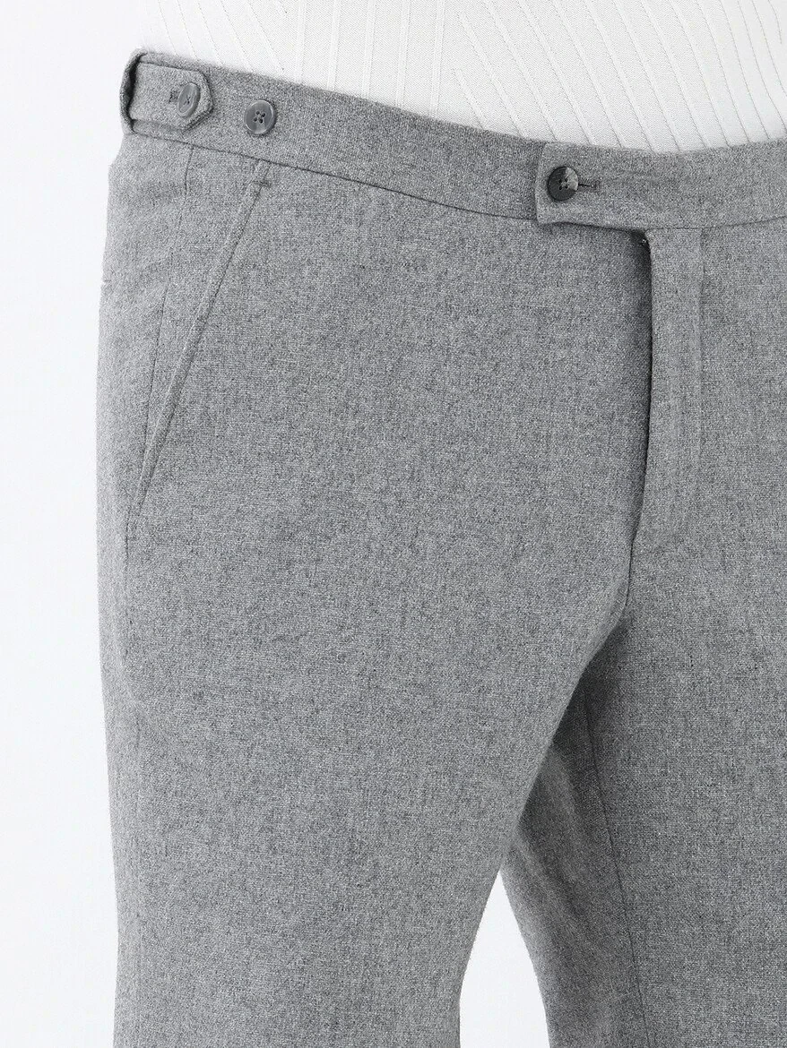 Grey Plain Modern Fit Wool Blended Suit - 6