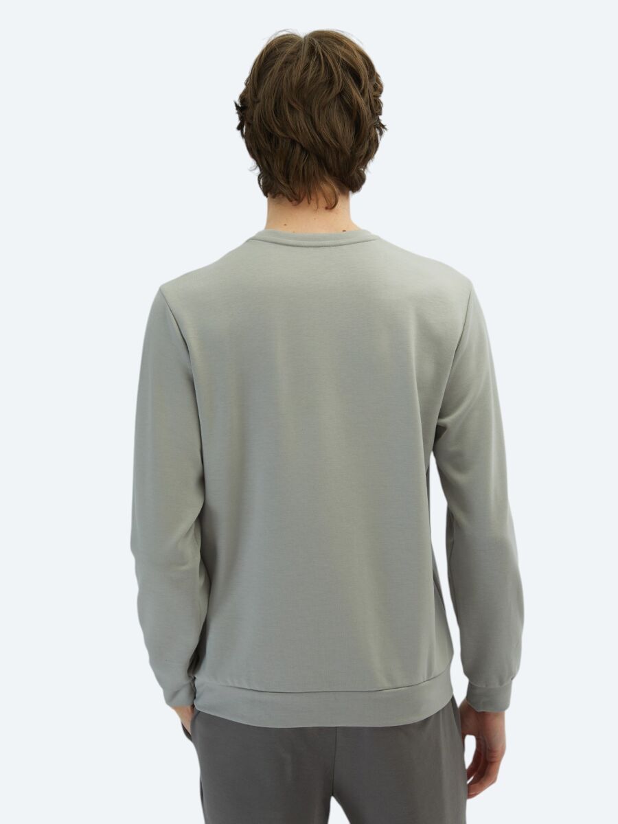 Grey Plain Sweatshirt - 5