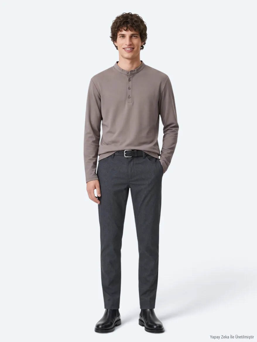 Grey Plain T-Shirt - 3