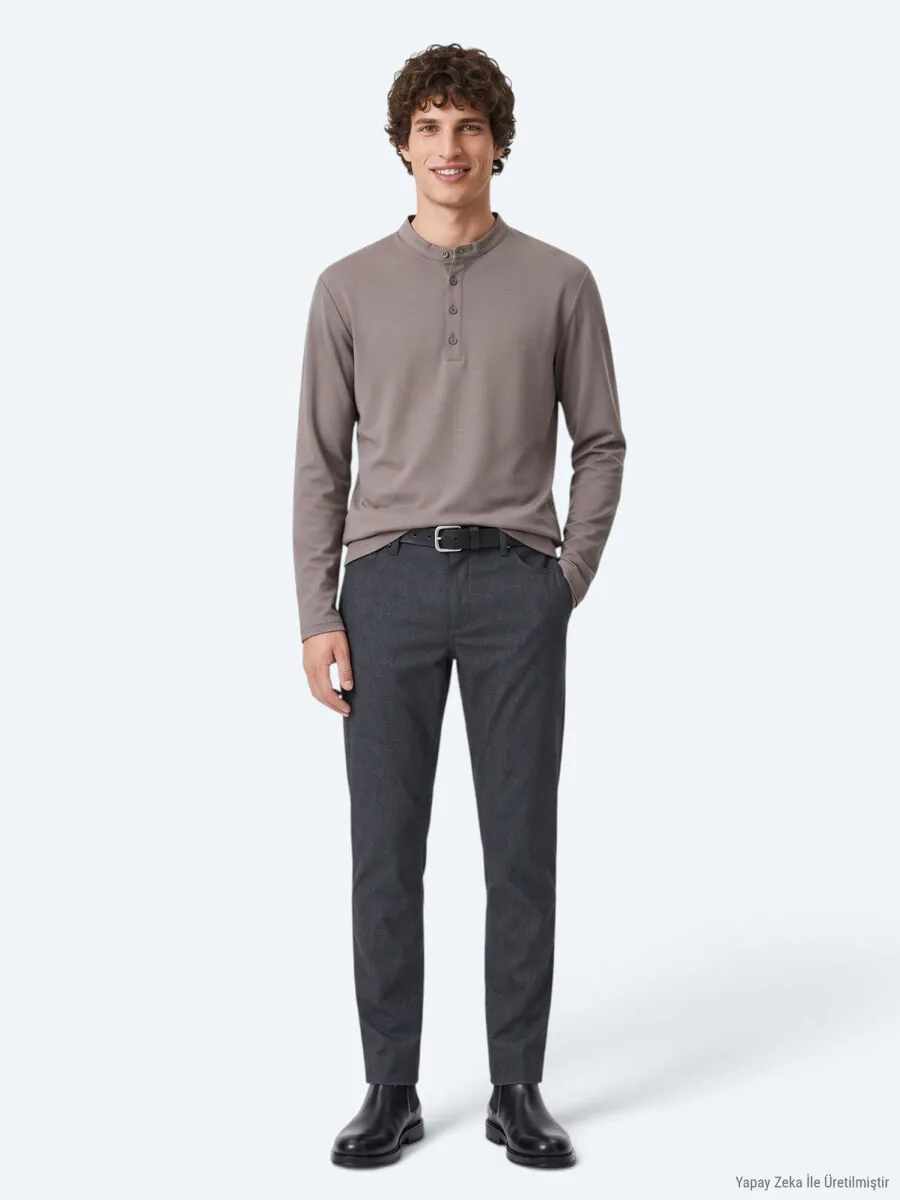 Grey Plain T-Shirt - 3