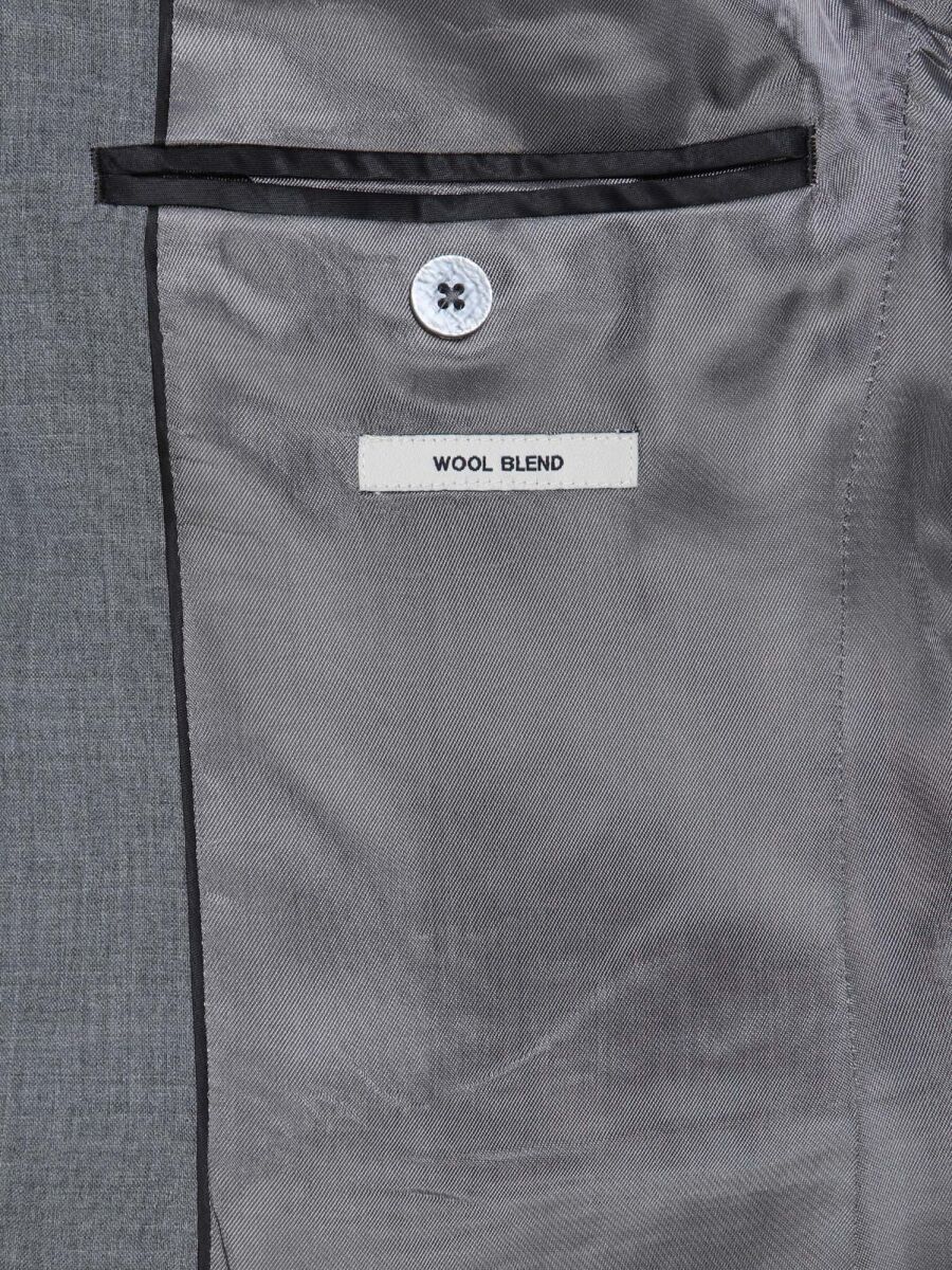 Grey Plain Wool Blended Suit - 7