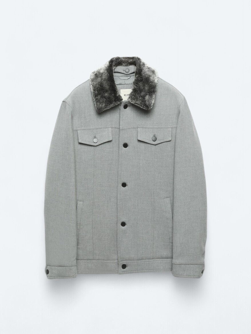Grey Regular Fit Casual Weaving Coat - 13