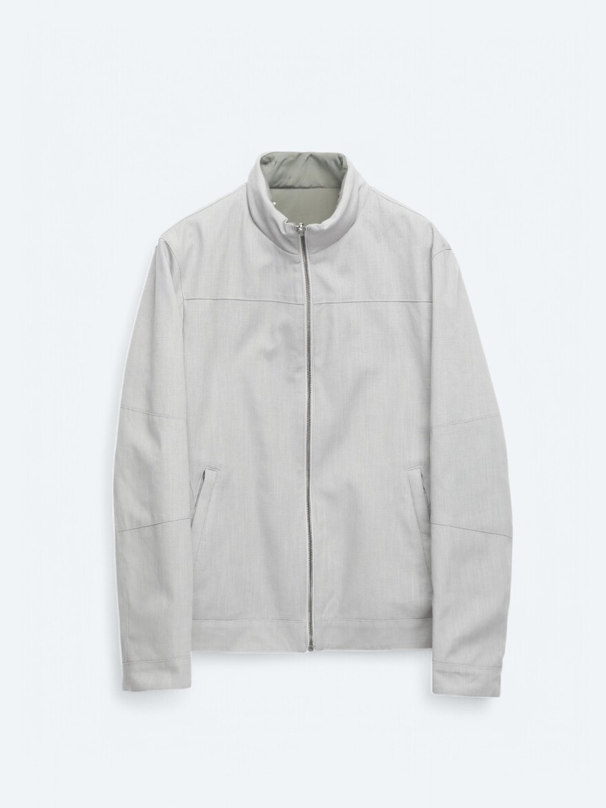 Grey Regular Fit Hidden Hood Casual Weaving Double-Sided Coat - 11