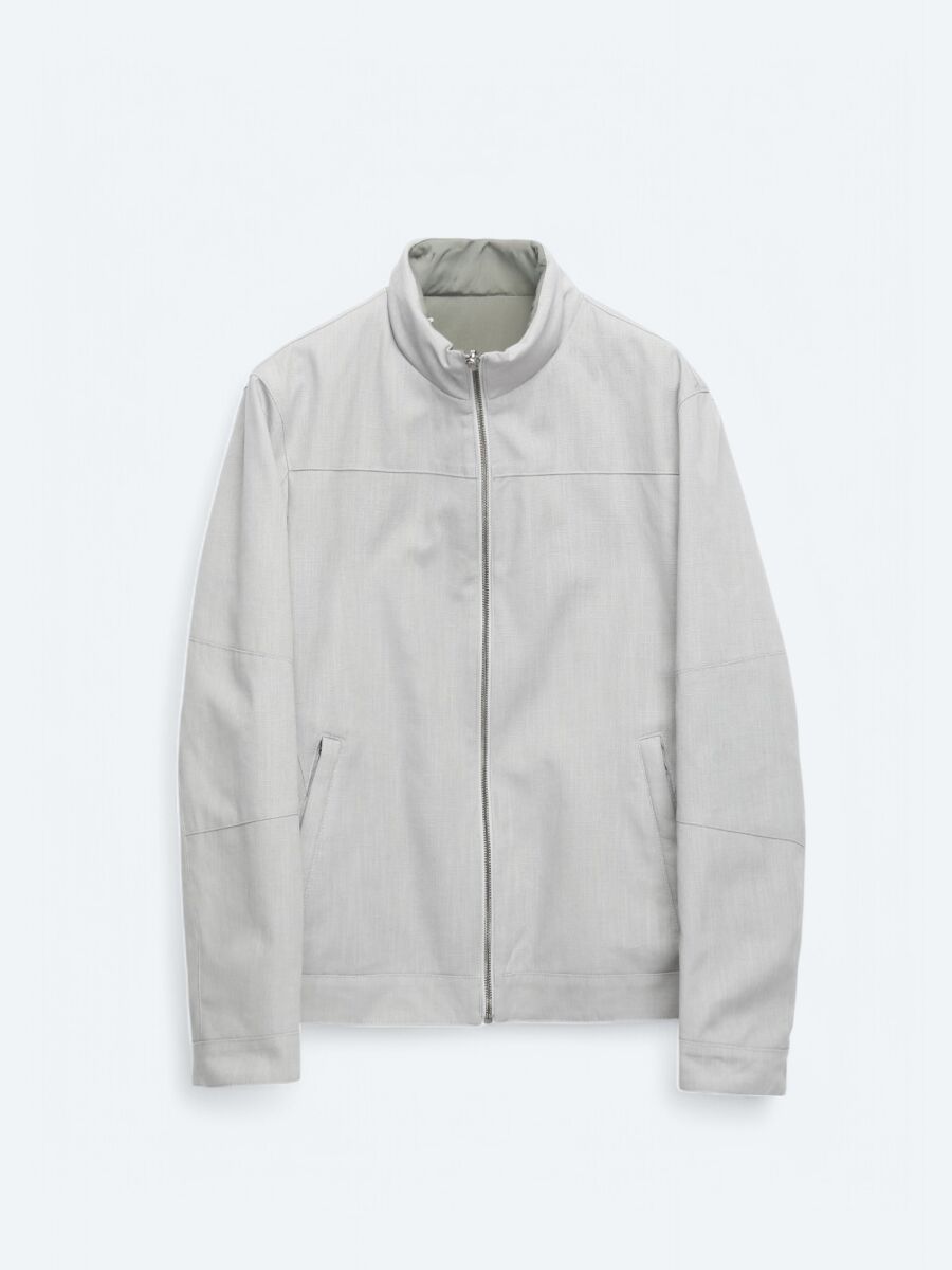 Grey Regular Fit Hidden Hood Casual Weaving Double-Sided Coat - 11