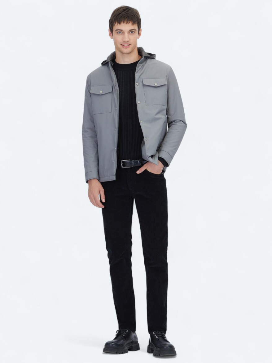 Grey Regular Fit Lightweight Jacket - 1