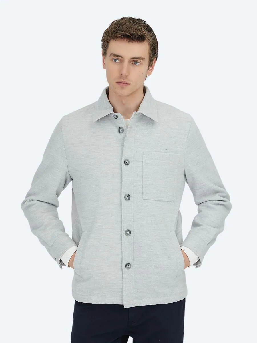 Grey Regular Fit Wool Blended Blazer - 4