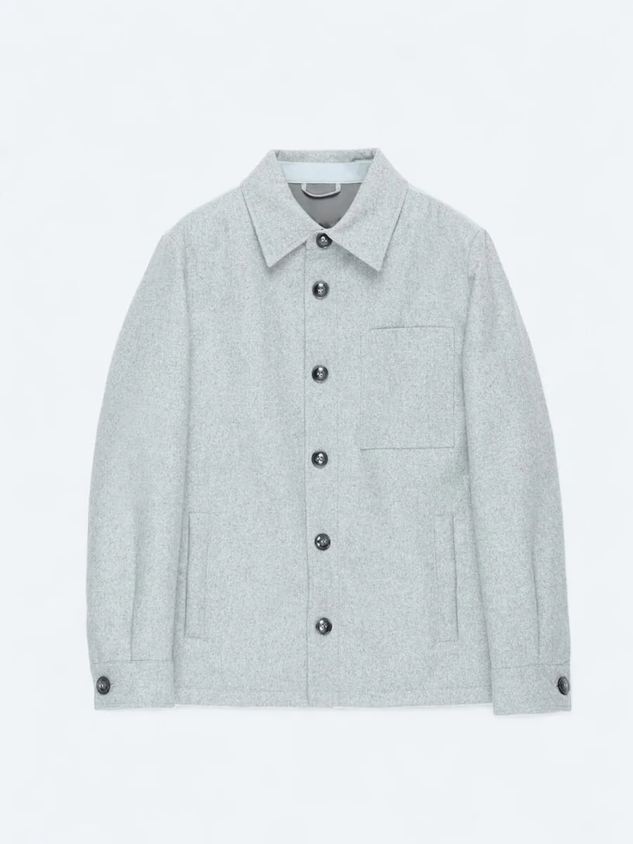 Grey Regular Fit Wool Blended Blazer - 8