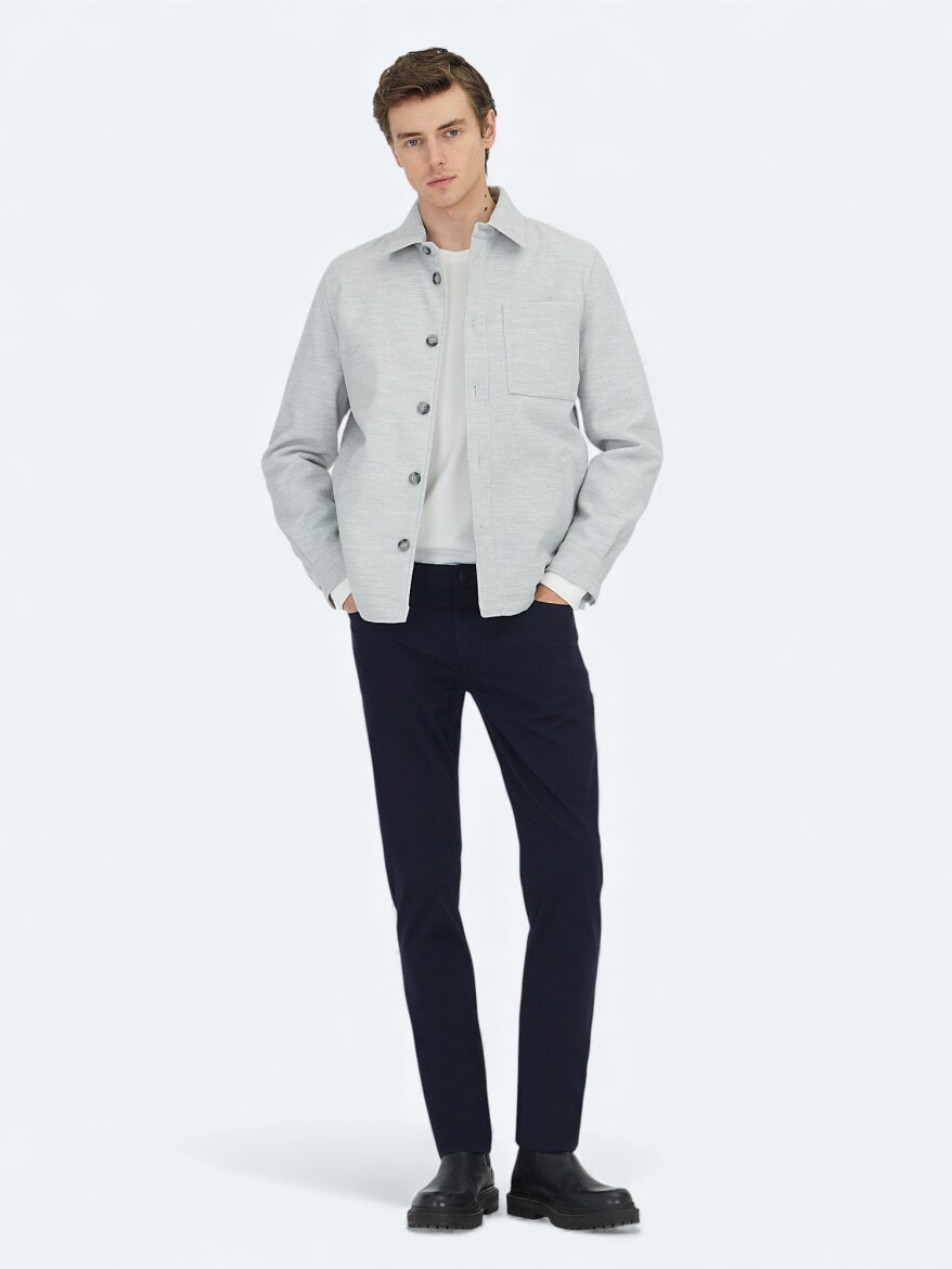 Grey Regular Fit Wool Blended Lightweight Jacket - KİP