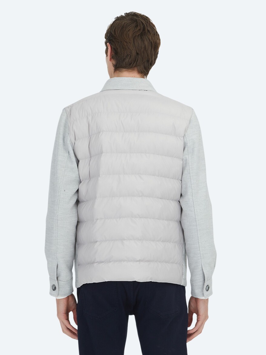 Grey Regular Fit Wool Blended Lightweight Jacket - 7