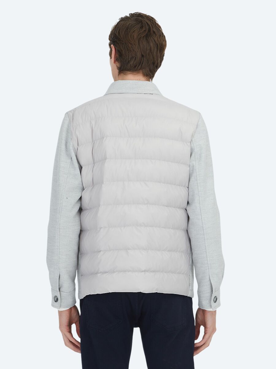 Grey Regular Fit Wool Blended Lightweight Jacket - 7