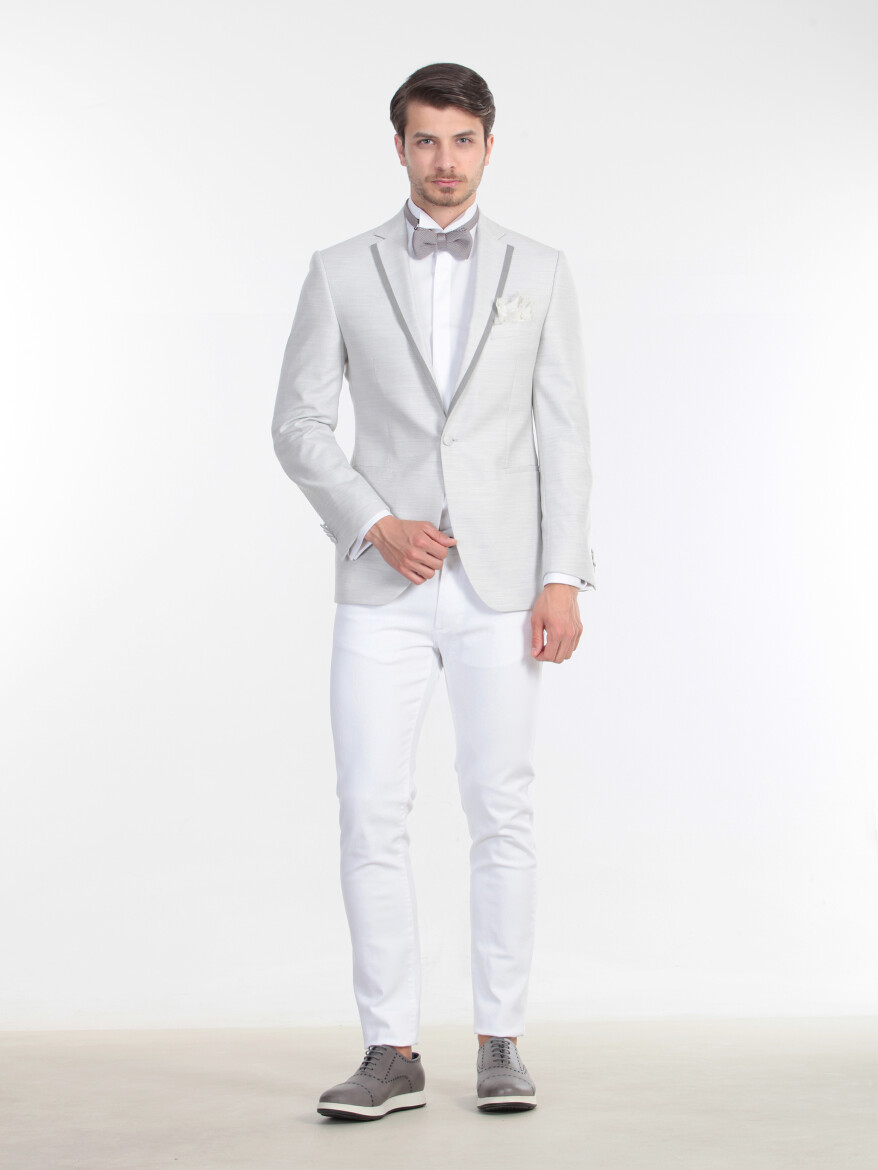 Grey Slim Fit Jacket - 1